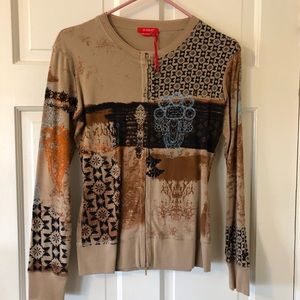 NWOT cardigan zip sweater multicolored small